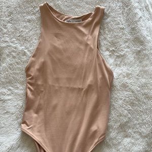 Nude zara high neck  bodysuit